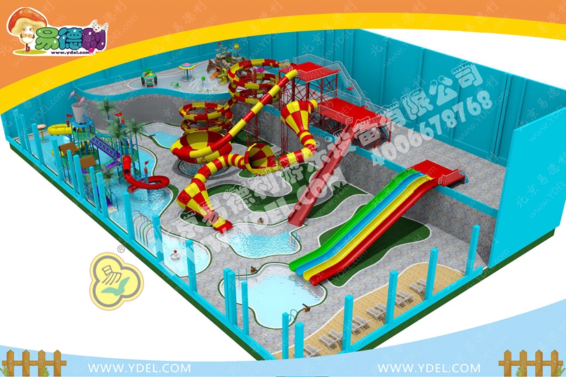 大型室內水上樂園水滑梯設備