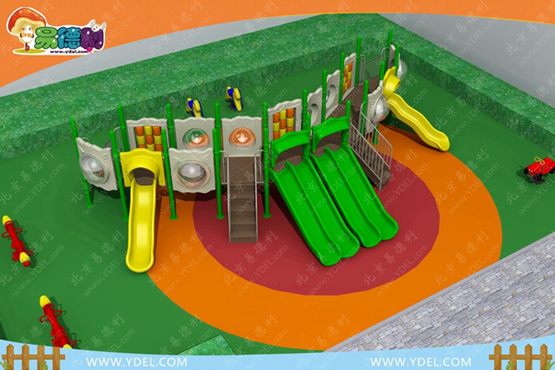 社區兒童組合滑梯設備三