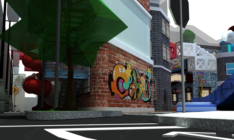 建筑風格淘氣堡內部結構圖